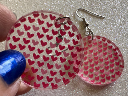 Heart Earrings: Laser Cut Acrylic Hearts, Love, Valentines Day, Anniversary, Marriage, Partner, Lover, Vday, Best Gifts for Her/Him/Them