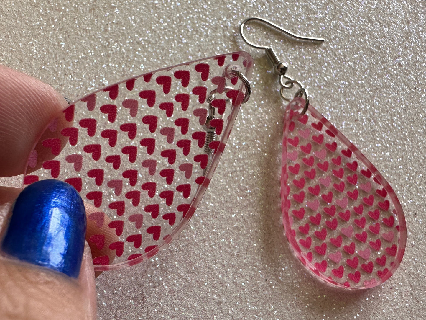 Heart Earrings: Laser Cut Acrylic Hearts, Love, Valentines Day, Anniversary, Marriage, Partner, Lover, Vday, Best Gifts for Her/Him/Them