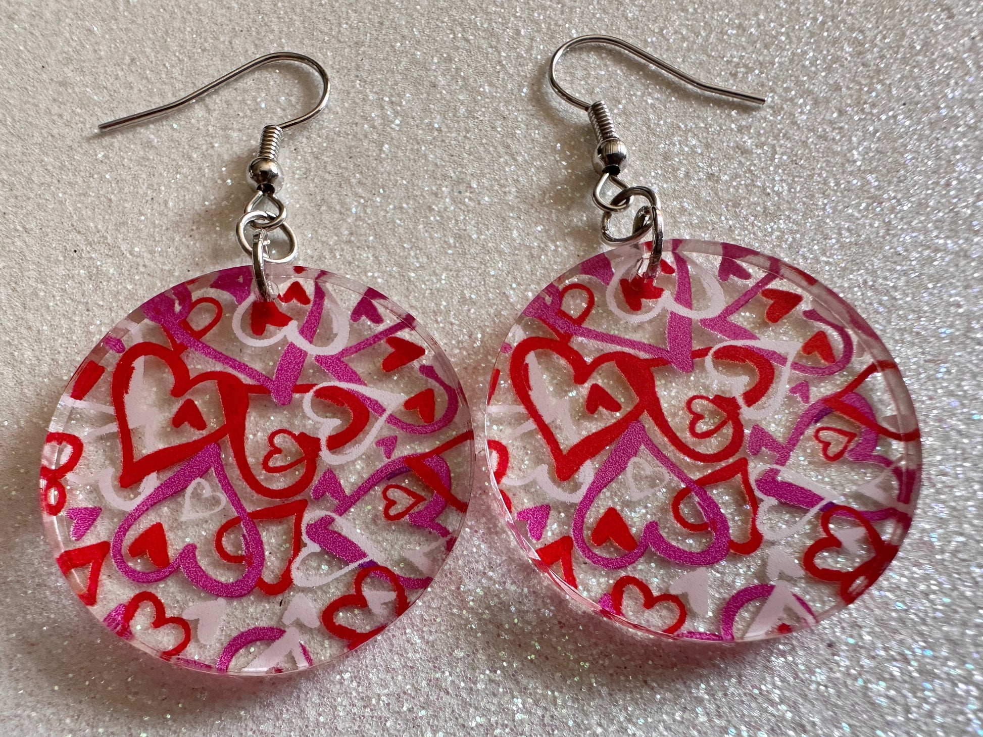 Heart Earrings: Laser Cut Acrylic Hearts, Love, Valentines Day, Anniversary, Marriage, Partner, Lover, Vday, Best Gifts for Her/Him/Them