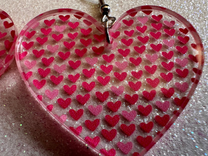 Heart Earrings: Laser Cut Acrylic Hearts, Love, Valentines Day, Anniversary, Marriage, Partner, Lover, Vday, Best Gifts for Her/Him/Them