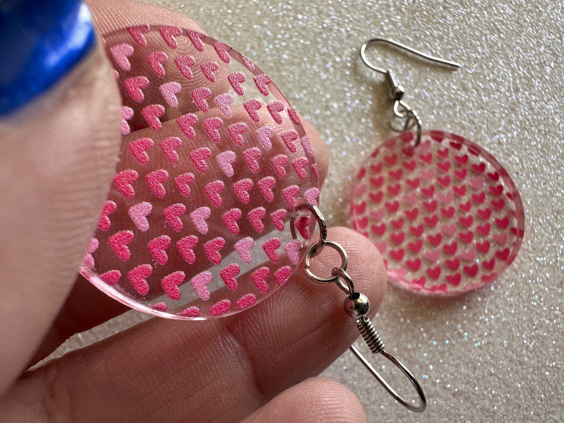 Heart Earrings: Laser Cut Acrylic Hearts, Love, Valentines Day, Anniversary, Marriage, Partner, Lover, Vday, Best Gifts for Her/Him/Them