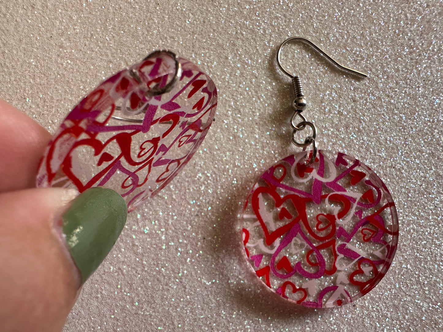 Heart Earrings: Laser Cut Acrylic Hearts, Love, Valentines Day, Anniversary, Marriage, Partner, Lover, Vday, Best Gifts for Her/Him/Them