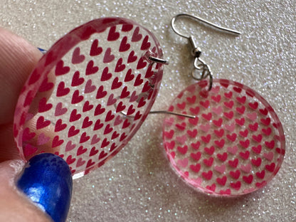 Heart Earrings: Laser Cut Acrylic Hearts, Love, Valentines Day, Anniversary, Marriage, Partner, Lover, Vday, Best Gifts for Her/Him/Them