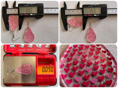 Heart Earrings: Laser Cut Acrylic Hearts, Love, Valentines Day, Anniversary, Marriage, Partner, Lover, Vday, Best Gifts for Her/Him/Them