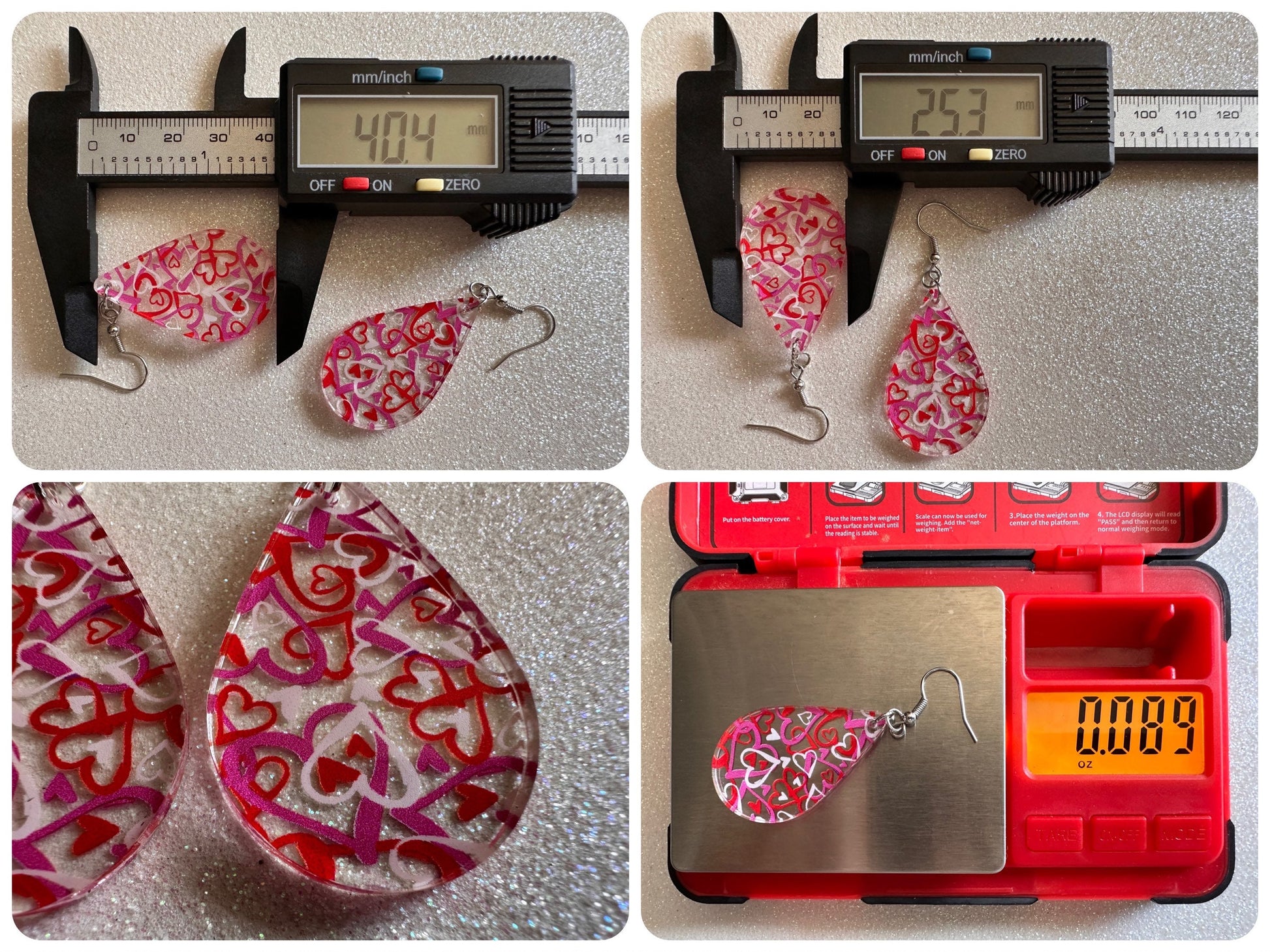 Heart Earrings: Laser Cut Acrylic Hearts, Love, Valentines Day, Anniversary, Marriage, Partner, Lover, Vday, Best Gifts for Her/Him/Them