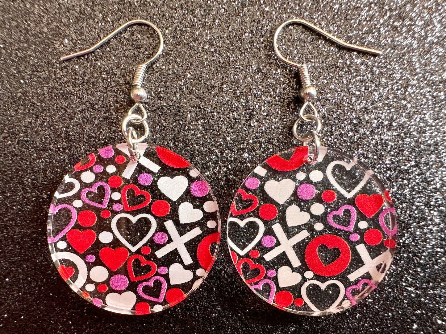 Heart Earrings: Laser Cut Acrylic XO Hearts, Love, Valentines Day, Anniversary, Marriage, Partner, Lover, Vday, Best Gifts for Her/Him/Them