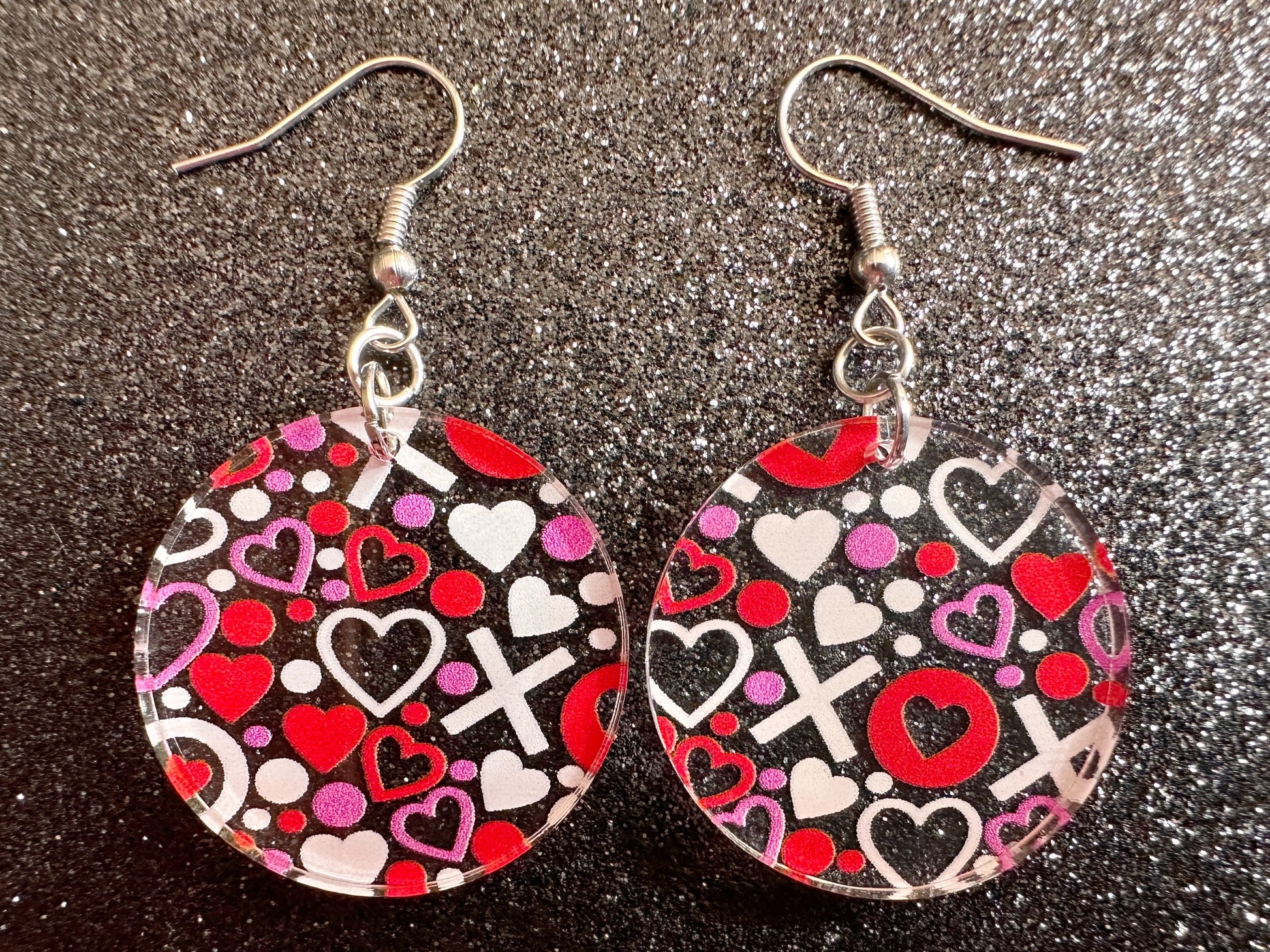 Heart Earrings: Laser Cut Acrylic XO Hearts, Love, Valentines Day, Anniversary, Marriage, Partner, Lover, Vday, Best Gifts for Her/Him/Them