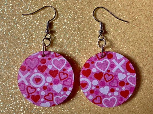 Heart Earrings: Laser Cut Acrylic XO Hearts, Love, Valentines Day, Anniversary, Marriage, Partner, Lover, Vday, Best Gifts for Her/Him/Them