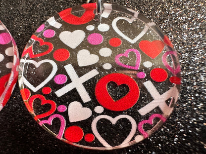 Heart Earrings: Laser Cut Acrylic XO Hearts, Love, Valentines Day, Anniversary, Marriage, Partner, Lover, Vday, Best Gifts for Her/Him/Them