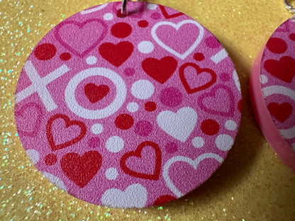 Heart Earrings: Laser Cut Acrylic XO Hearts, Love, Valentines Day, Anniversary, Marriage, Partner, Lover, Vday, Best Gifts for Her/Him/Them