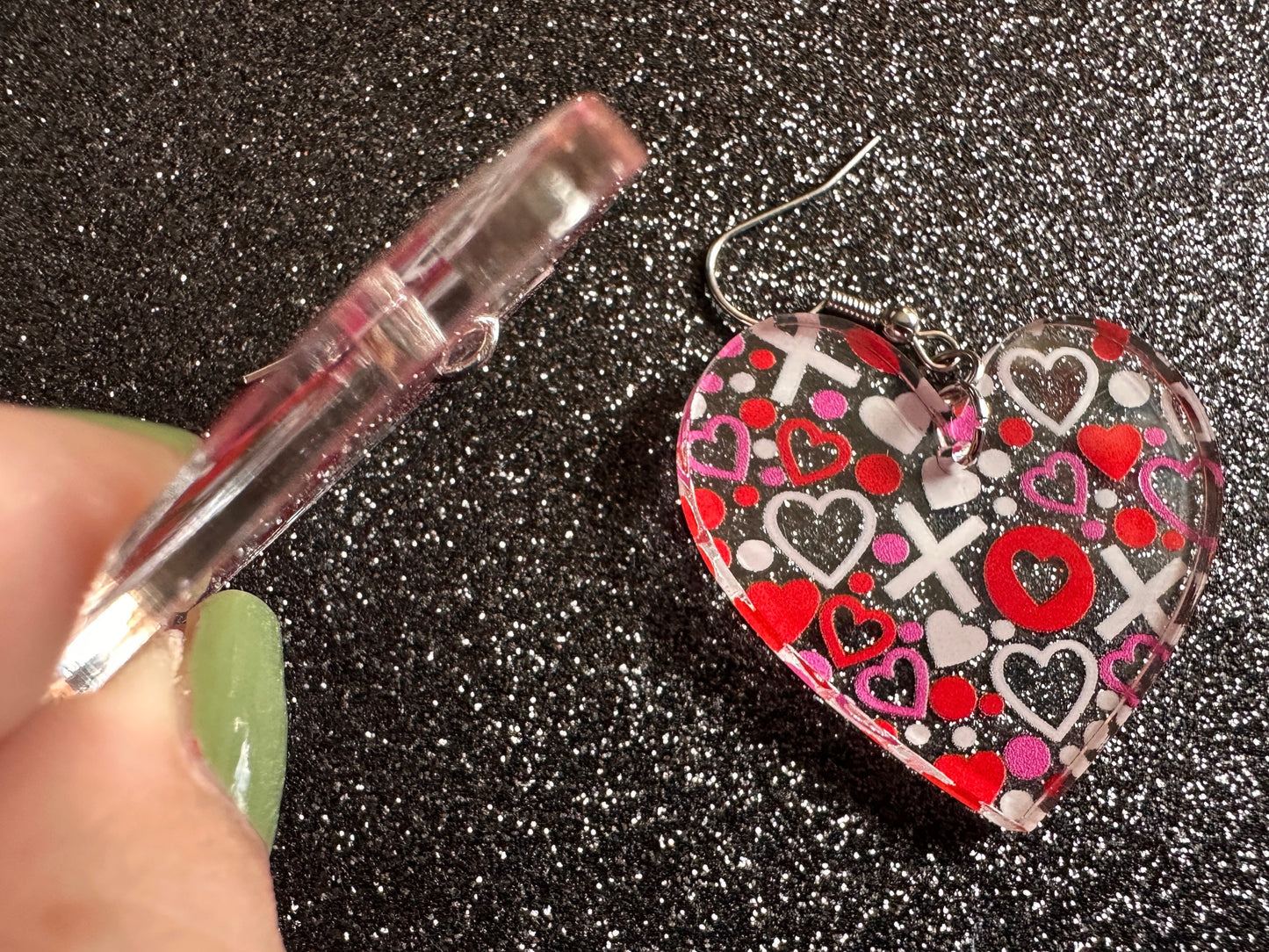 Heart Earrings: Laser Cut Acrylic XO Hearts, Love, Valentines Day, Anniversary, Marriage, Partner, Lover, Vday, Best Gifts for Her/Him/Them