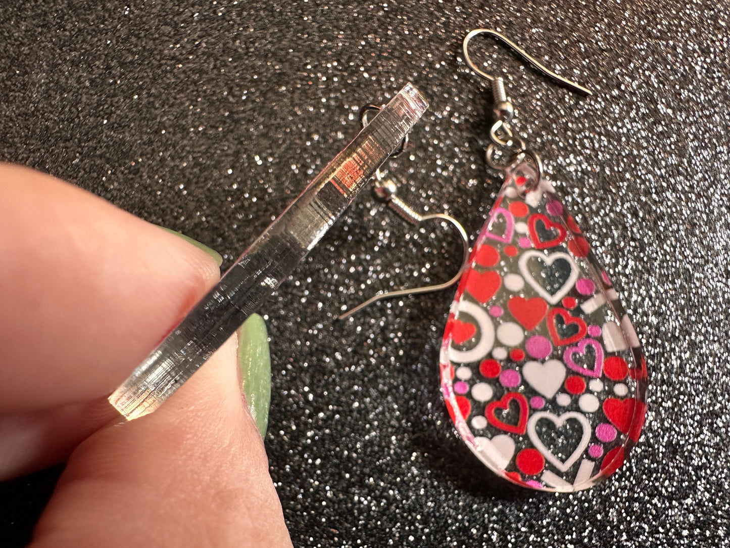 Heart Earrings: Laser Cut Acrylic XO Hearts, Love, Valentines Day, Anniversary, Marriage, Partner, Lover, Vday, Best Gifts for Her/Him/Them