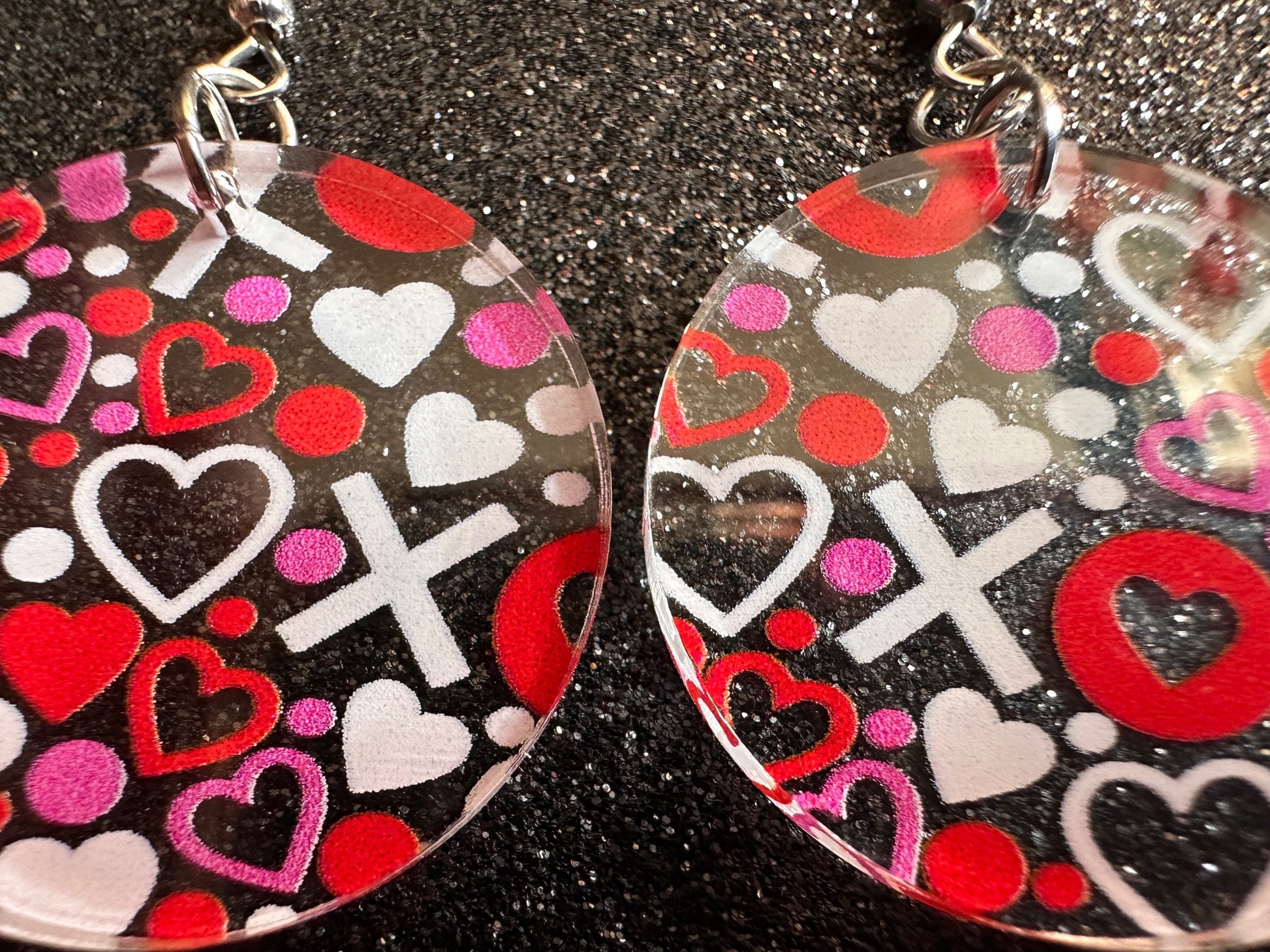 Heart Earrings: Laser Cut Acrylic XO Hearts, Love, Valentines Day, Anniversary, Marriage, Partner, Lover, Vday, Best Gifts for Her/Him/Them