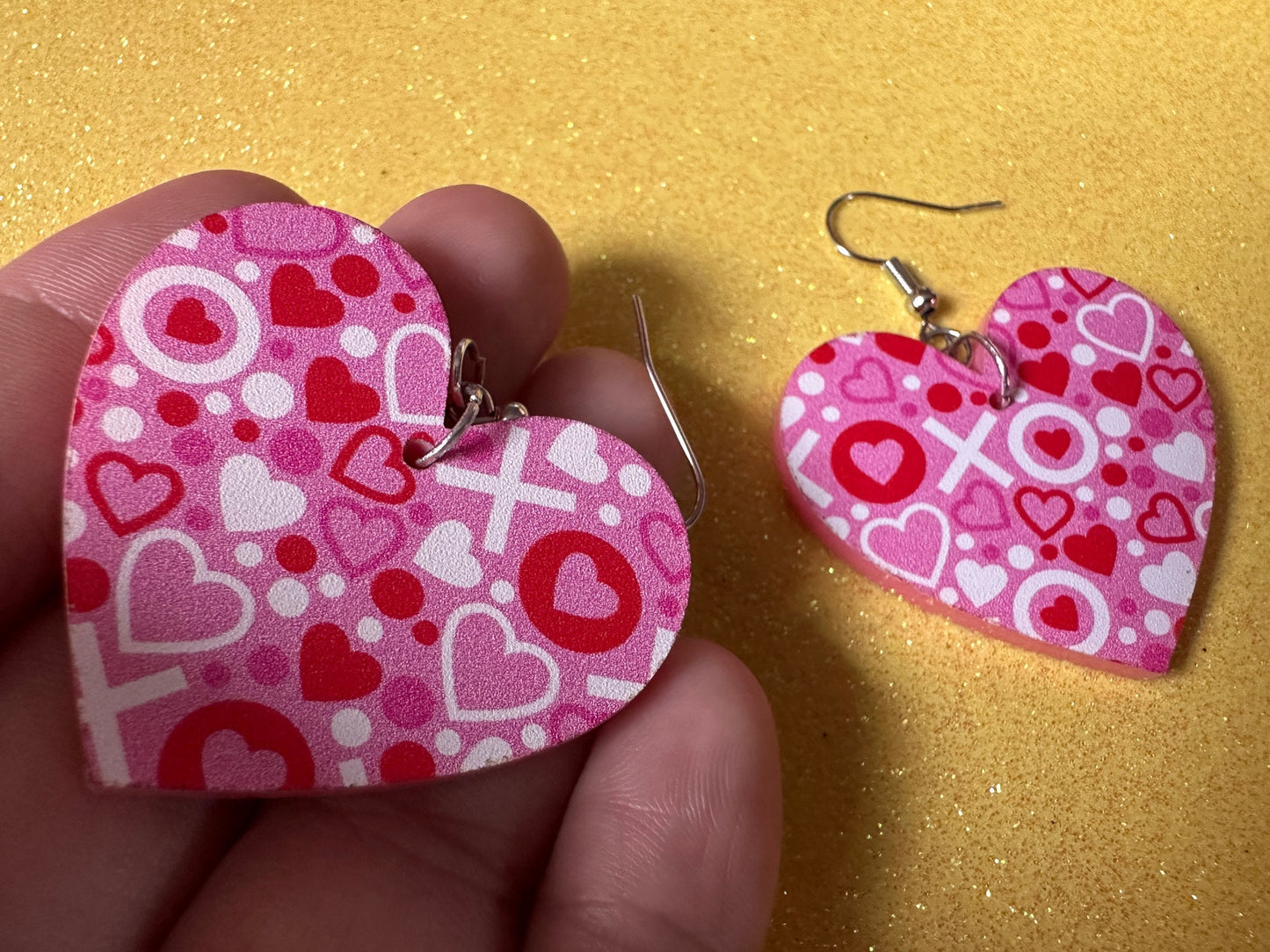Heart Earrings: Laser Cut Acrylic XO Hearts, Love, Valentines Day, Anniversary, Marriage, Partner, Lover, Vday, Best Gifts for Her/Him/Them