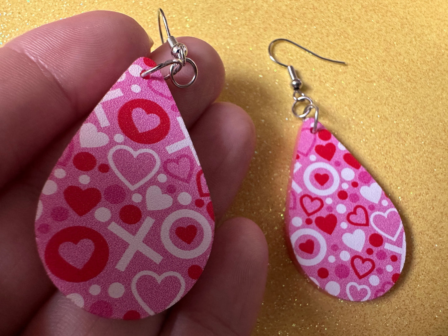 Heart Earrings: Laser Cut Acrylic XO Hearts, Love, Valentines Day, Anniversary, Marriage, Partner, Lover, Vday, Best Gifts for Her/Him/Them