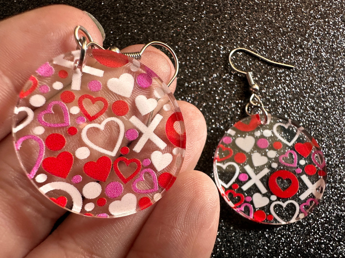 Heart Earrings: Laser Cut Acrylic XO Hearts, Love, Valentines Day, Anniversary, Marriage, Partner, Lover, Vday, Best Gifts for Her/Him/Them