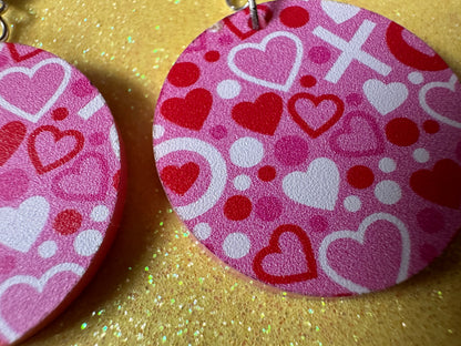 Heart Earrings: Laser Cut Acrylic XO Hearts, Love, Valentines Day, Anniversary, Marriage, Partner, Lover, Vday, Best Gifts for Her/Him/Them