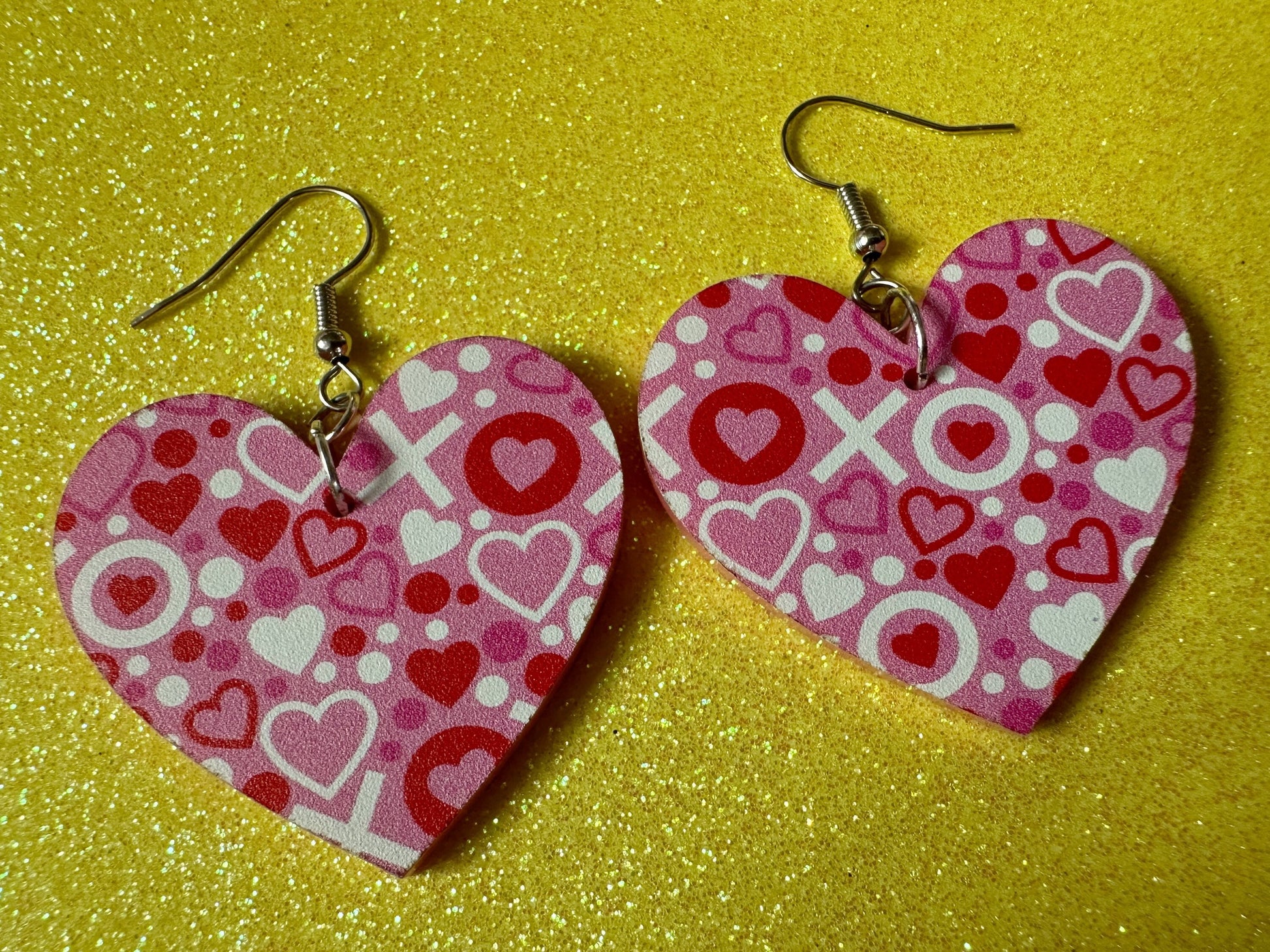 Heart Earrings: Laser Cut Acrylic XO Hearts, Love, Valentines Day, Anniversary, Marriage, Partner, Lover, Vday, Best Gifts for Her/Him/Them
