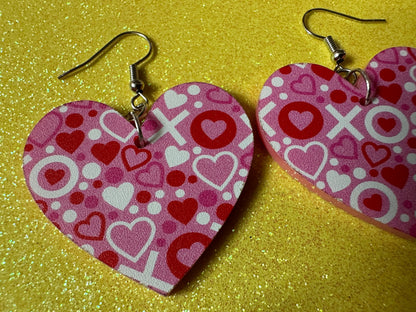 Heart Earrings: Laser Cut Acrylic XO Hearts, Love, Valentines Day, Anniversary, Marriage, Partner, Lover, Vday, Best Gifts for Her/Him/Them