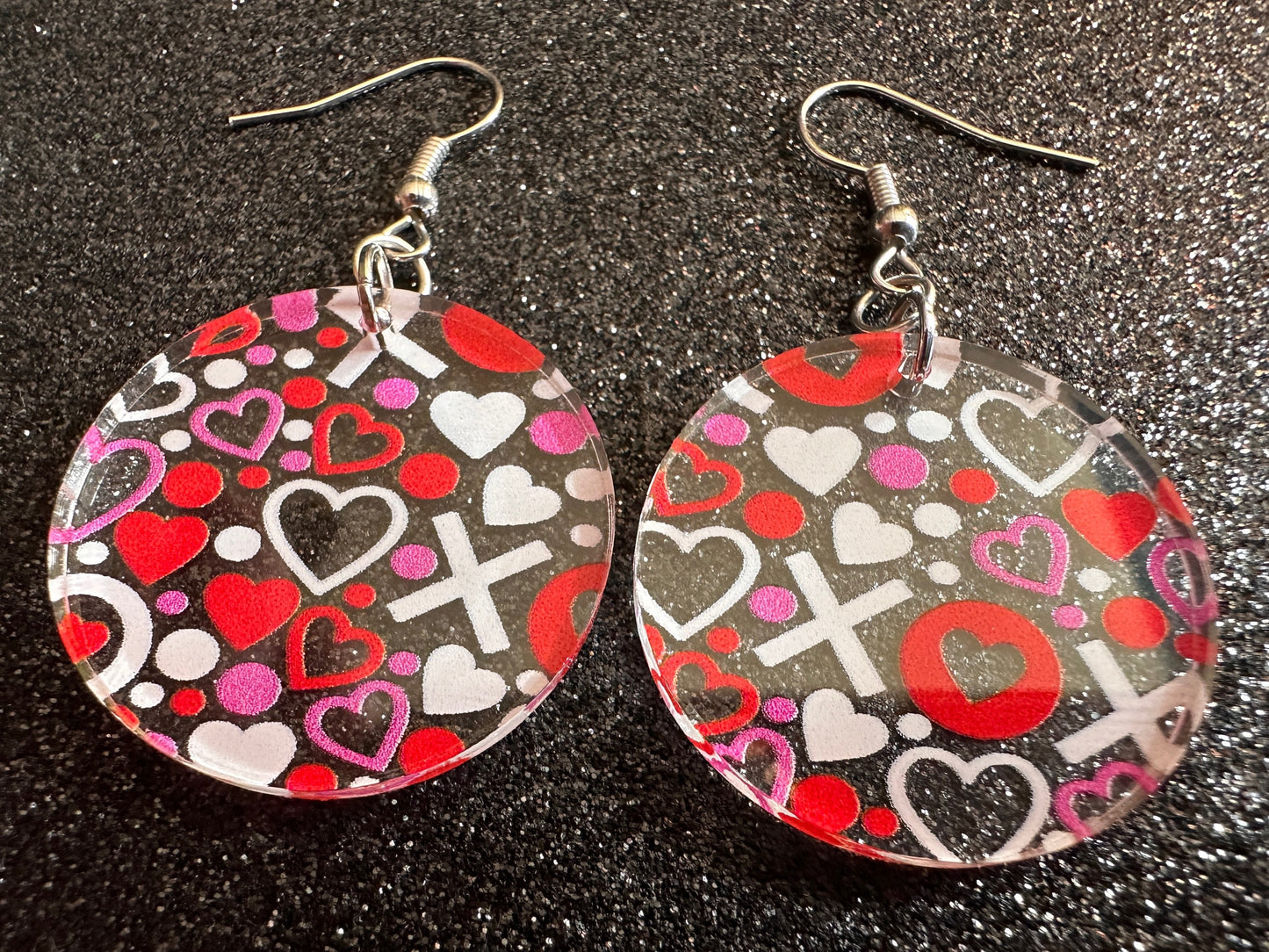 Heart Earrings: Laser Cut Acrylic XO Hearts, Love, Valentines Day, Anniversary, Marriage, Partner, Lover, Vday, Best Gifts for Her/Him/Them