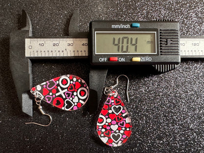Heart Earrings: Laser Cut Acrylic XO Hearts, Love, Valentines Day, Anniversary, Marriage, Partner, Lover, Vday, Best Gifts for Her/Him/Them