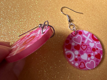 Heart Earrings: Laser Cut Acrylic XO Hearts, Love, Valentines Day, Anniversary, Marriage, Partner, Lover, Vday, Best Gifts for Her/Him/Them