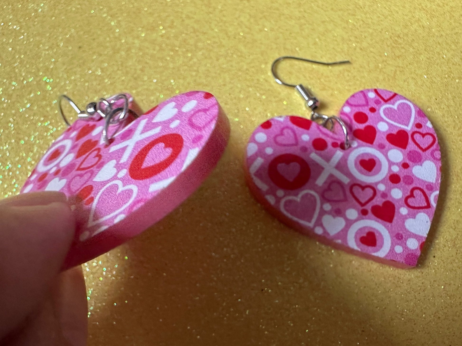 Heart Earrings: Laser Cut Acrylic XO Hearts, Love, Valentines Day, Anniversary, Marriage, Partner, Lover, Vday, Best Gifts for Her/Him/Them