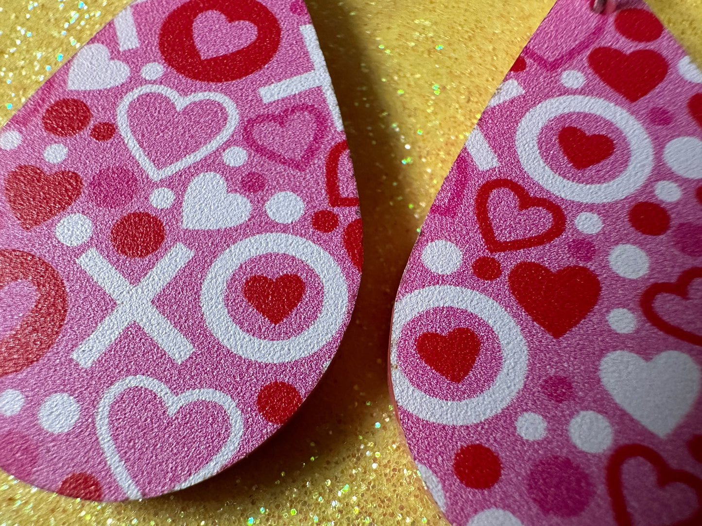 Heart Earrings: Laser Cut Acrylic XO Hearts, Love, Valentines Day, Anniversary, Marriage, Partner, Lover, Vday, Best Gifts for Her/Him/Them