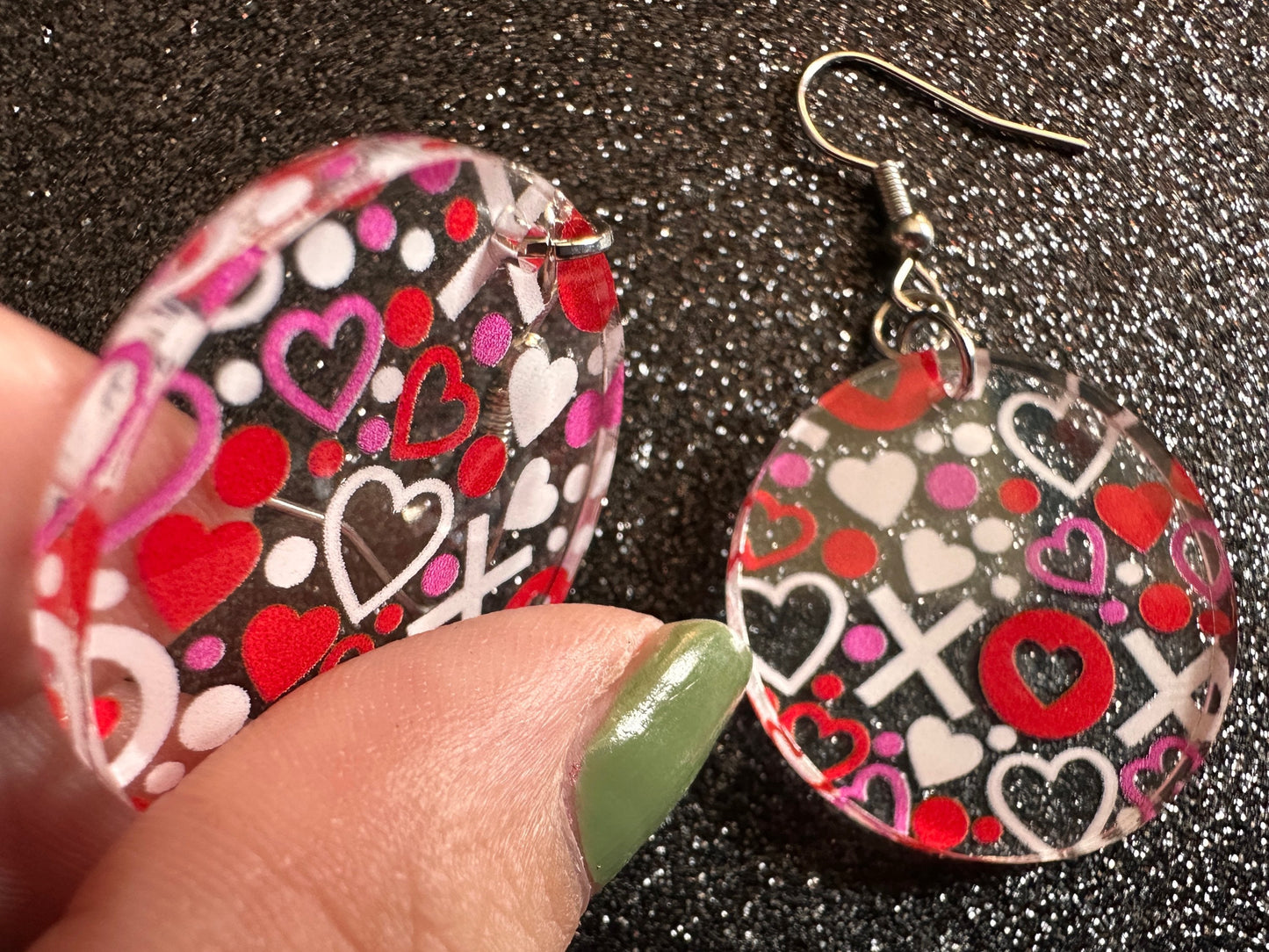 Heart Earrings: Laser Cut Acrylic XO Hearts, Love, Valentines Day, Anniversary, Marriage, Partner, Lover, Vday, Best Gifts for Her/Him/Them