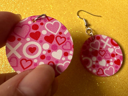 Heart Earrings: Laser Cut Acrylic XO Hearts, Love, Valentines Day, Anniversary, Marriage, Partner, Lover, Vday, Best Gifts for Her/Him/Them