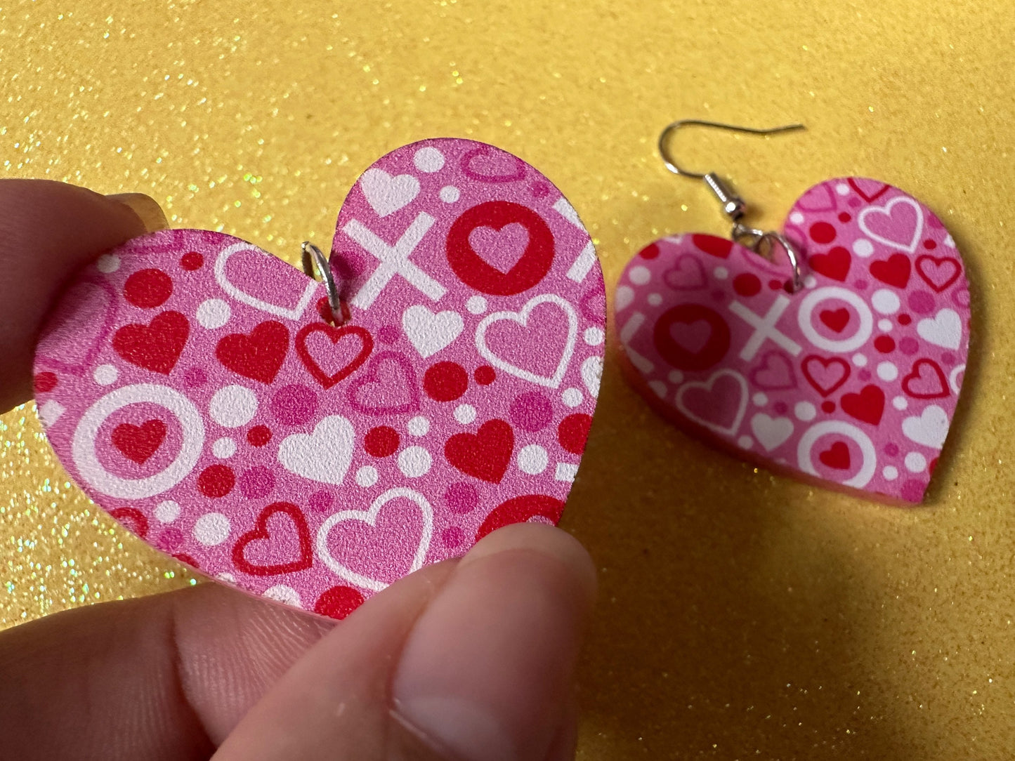 Heart Earrings: Laser Cut Acrylic XO Hearts, Love, Valentines Day, Anniversary, Marriage, Partner, Lover, Vday, Best Gifts for Her/Him/Them