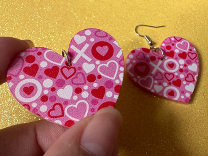 Heart Earrings: Laser Cut Acrylic XO Hearts, Love, Valentines Day, Anniversary, Marriage, Partner, Lover, Vday, Best Gifts for Her/Him/Them