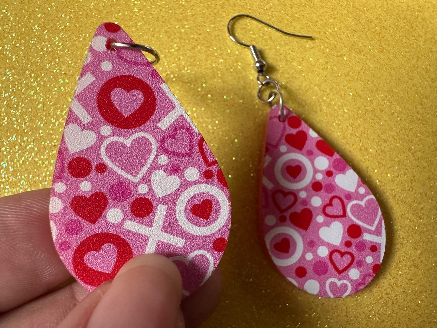 Heart Earrings: Laser Cut Acrylic XO Hearts, Love, Valentines Day, Anniversary, Marriage, Partner, Lover, Vday, Best Gifts for Her/Him/Them