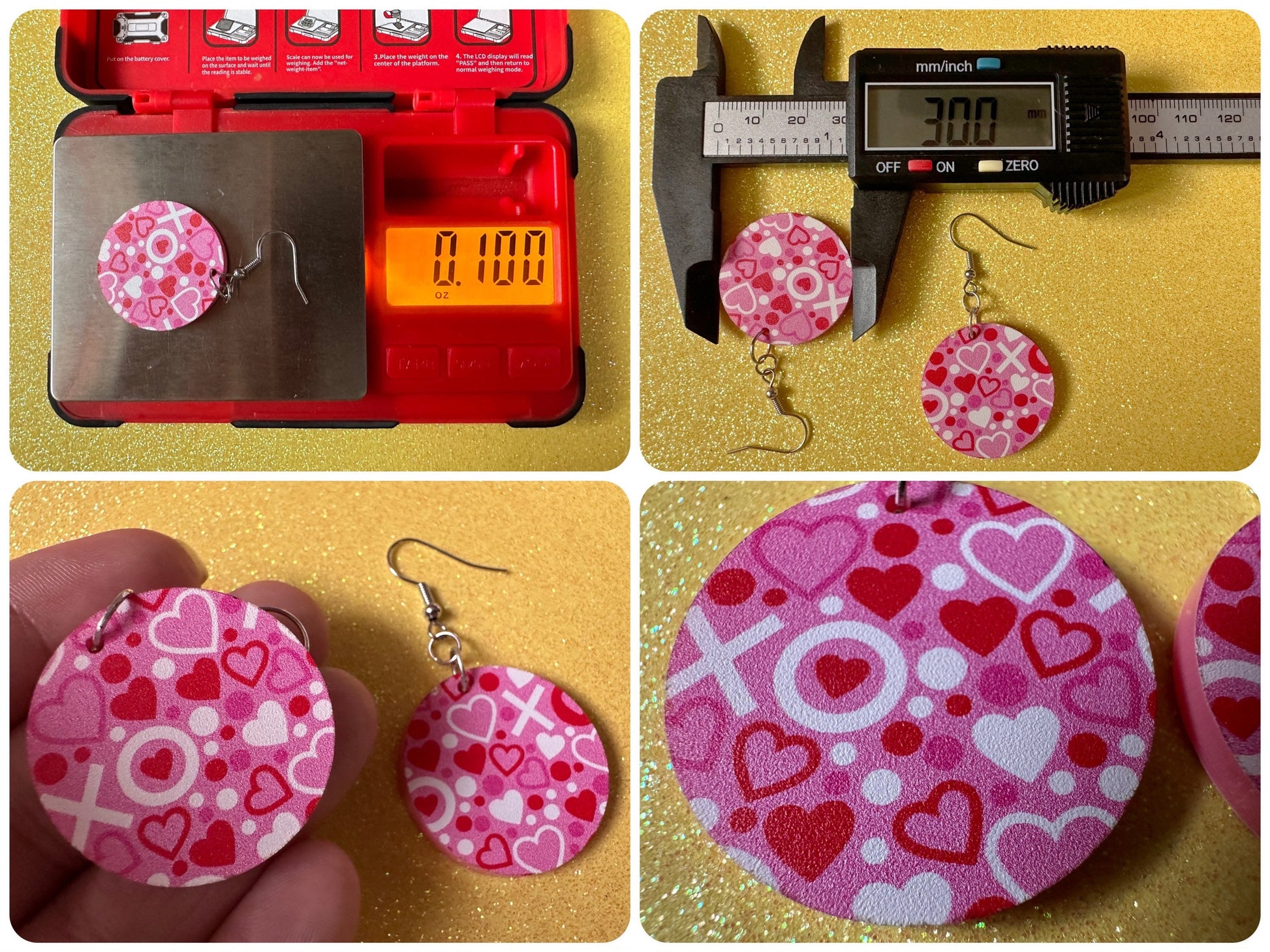 Heart Earrings: Laser Cut Acrylic XO Hearts, Love, Valentines Day, Anniversary, Marriage, Partner, Lover, Vday, Best Gifts for Her/Him/Them
