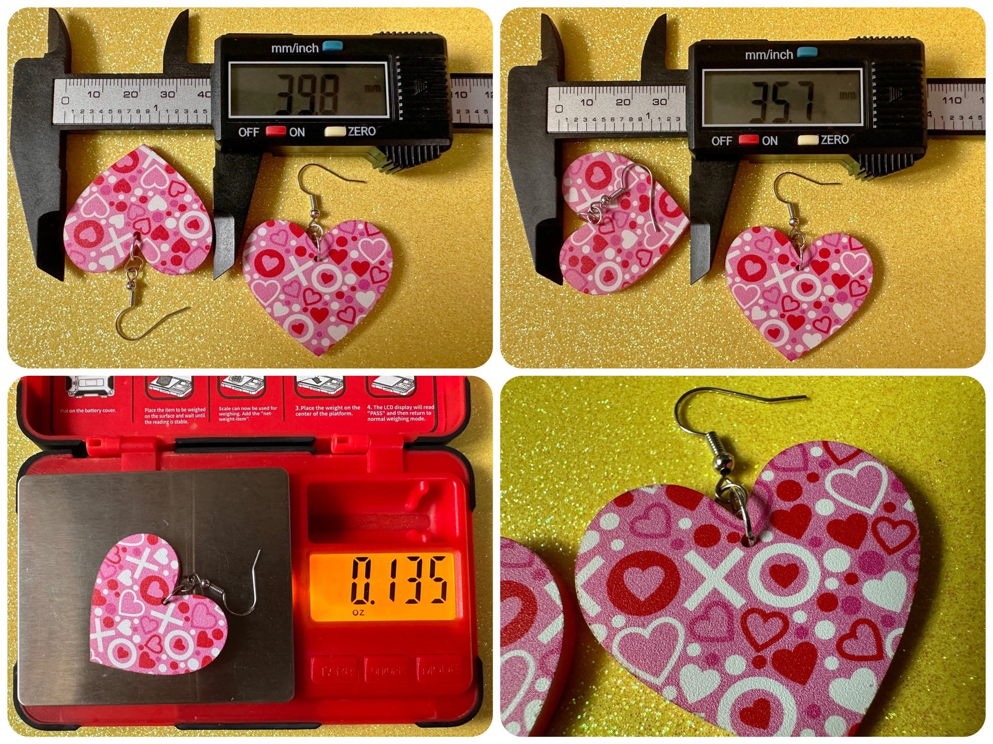 Heart Earrings: Laser Cut Acrylic XO Hearts, Love, Valentines Day, Anniversary, Marriage, Partner, Lover, Vday, Best Gifts for Her/Him/Them