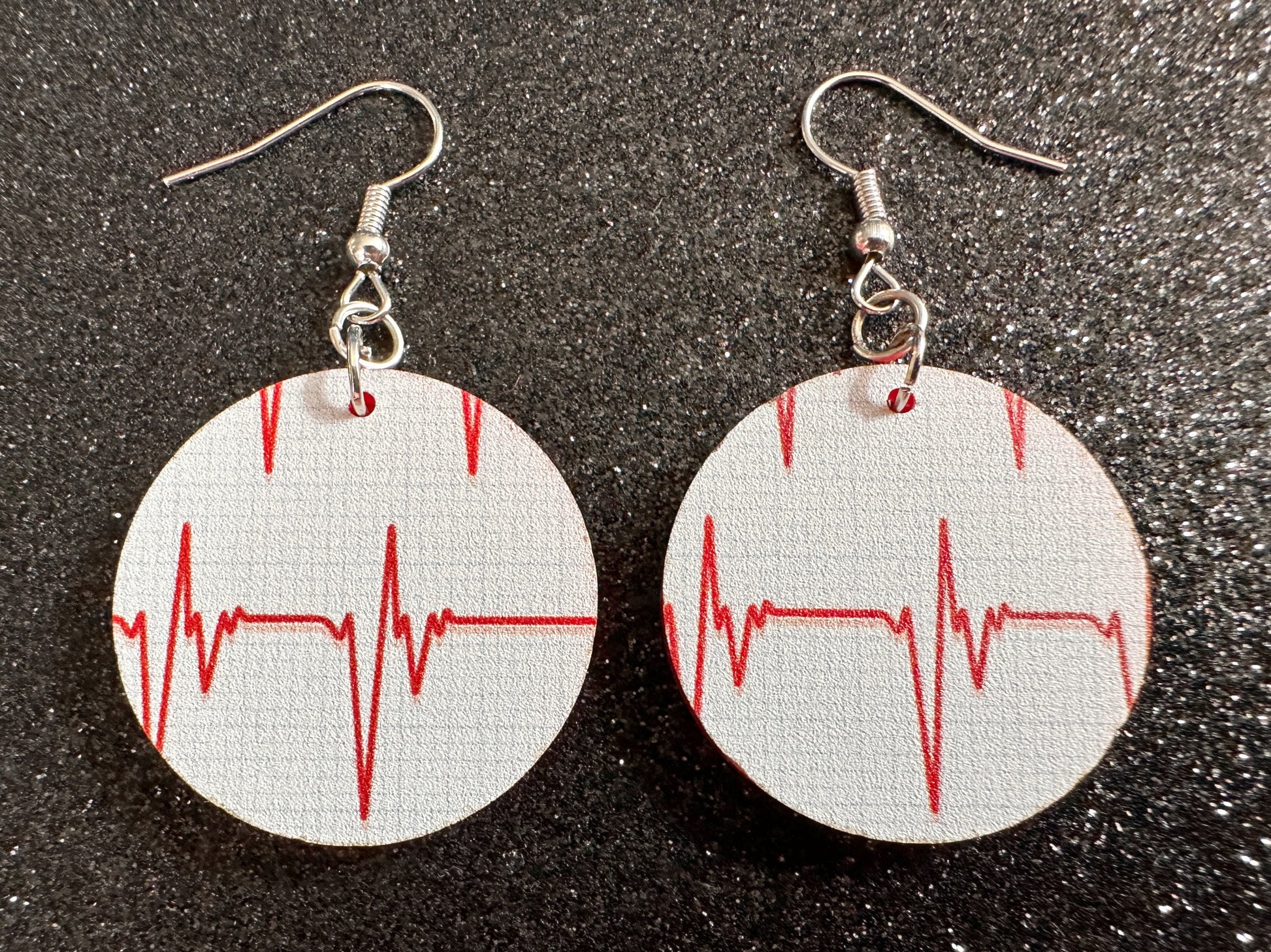Heart Rate Chart Earrings: Laser Cut Acrylic Earrings, Medical Heart Health, Heart Zone, Nurse, Doctor, Syringe, Best Gifts for Her/Him/Them
