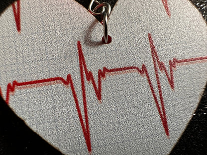 Heart Rate Chart Earrings: Laser Cut Acrylic Earrings, Medical Heart Health, Heart Zone, Nurse, Doctor, Syringe, Best Gifts for Her/Him/Them