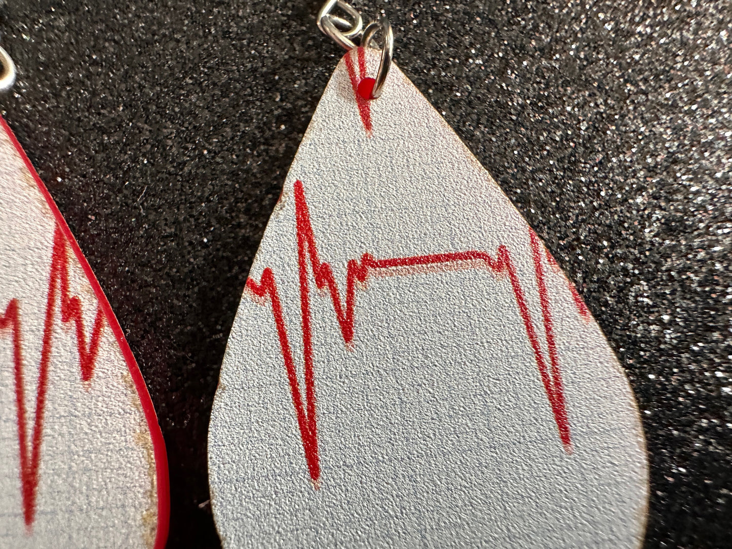 Heart Rate Chart Earrings: Laser Cut Acrylic Earrings, Medical Heart Health, Heart Zone, Nurse, Doctor, Syringe, Best Gifts for Her/Him/Them