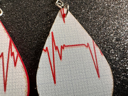 Heart Rate Chart Earrings: Laser Cut Acrylic Earrings, Medical Heart Health, Heart Zone, Nurse, Doctor, Syringe, Best Gifts for Her/Him/Them