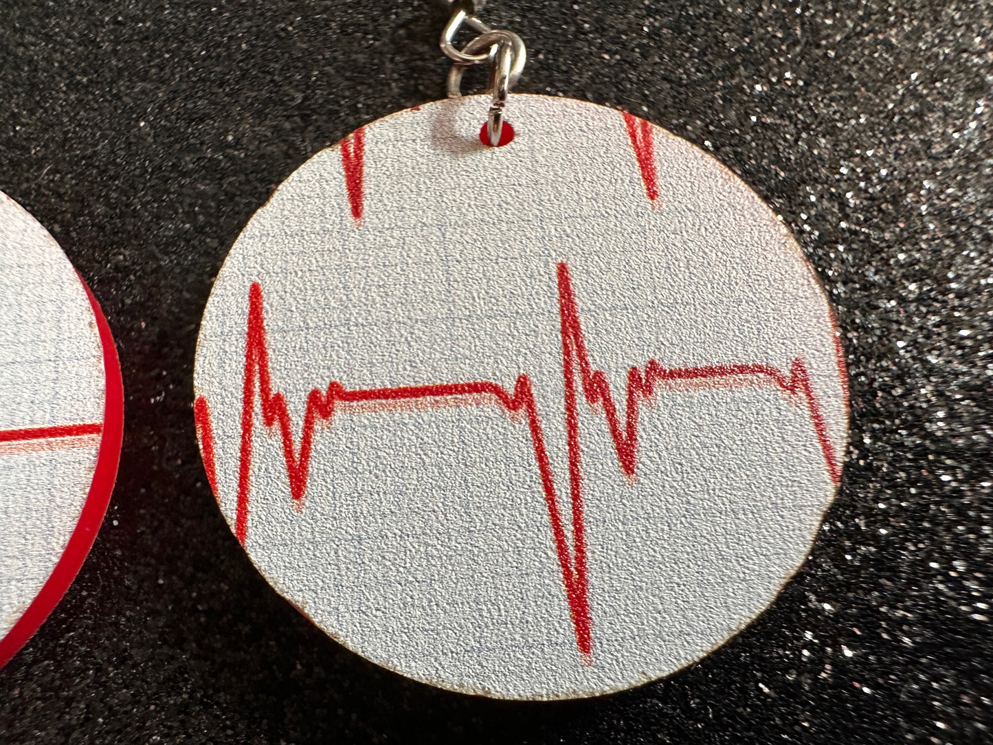 Heart Rate Chart Earrings: Laser Cut Acrylic Earrings, Medical Heart Health, Heart Zone, Nurse, Doctor, Syringe, Best Gifts for Her/Him/Them