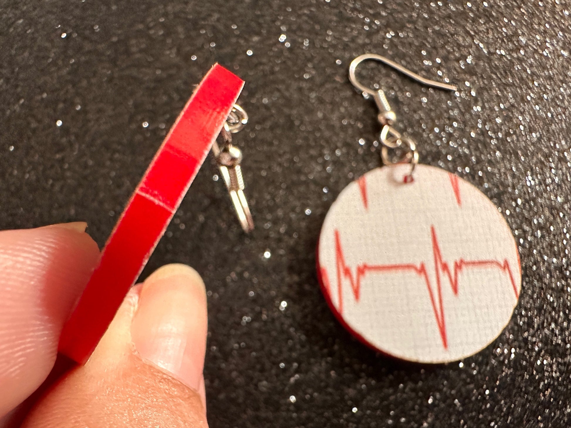 Heart Rate Chart Earrings: Laser Cut Acrylic Earrings, Medical Heart Health, Heart Zone, Nurse, Doctor, Syringe, Best Gifts for Her/Him/Them