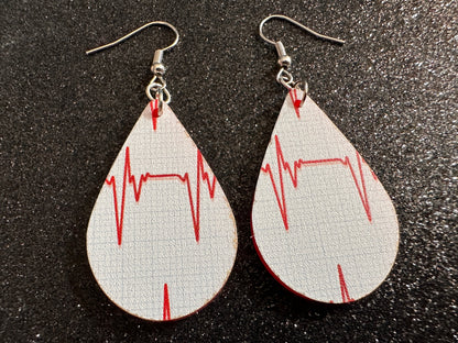 Heart Rate Chart Earrings: Laser Cut Acrylic Earrings, Medical Heart Health, Heart Zone, Nurse, Doctor, Syringe, Best Gifts for Her/Him/Them