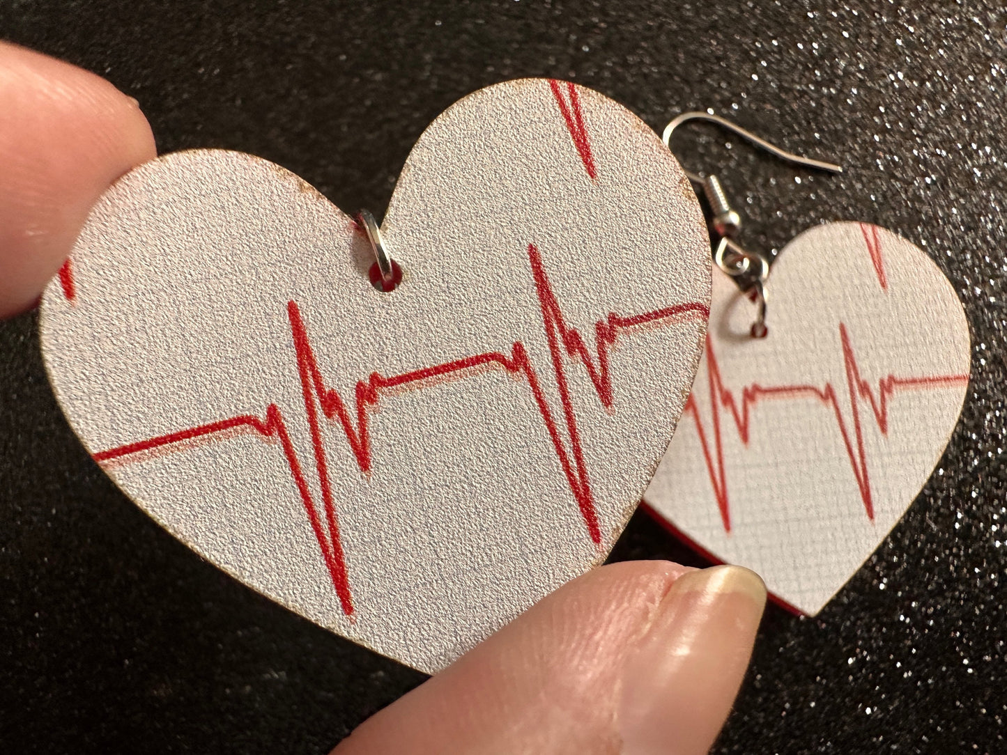 Heart Rate Chart Earrings: Laser Cut Acrylic Earrings, Medical Heart Health, Heart Zone, Nurse, Doctor, Syringe, Best Gifts for Her/Him/Them