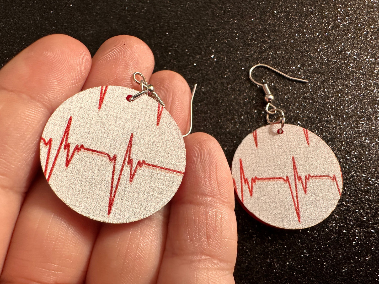 Heart Rate Chart Earrings: Laser Cut Acrylic Earrings, Medical Heart Health, Heart Zone, Nurse, Doctor, Syringe, Best Gifts for Her/Him/Them