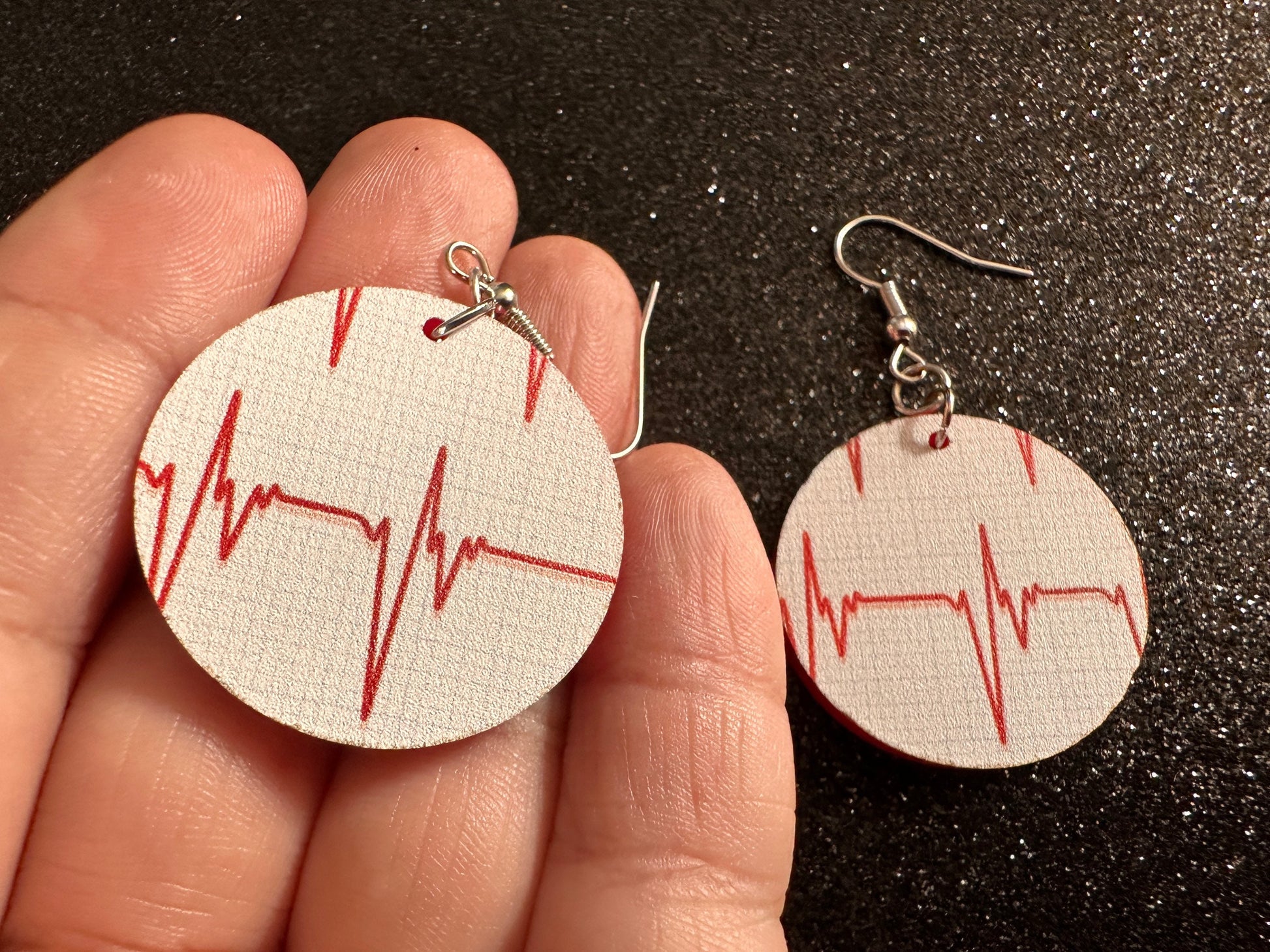 Heart Rate Chart Earrings: Laser Cut Acrylic Earrings, Medical Heart Health, Heart Zone, Nurse, Doctor, Syringe, Best Gifts for Her/Him/Them