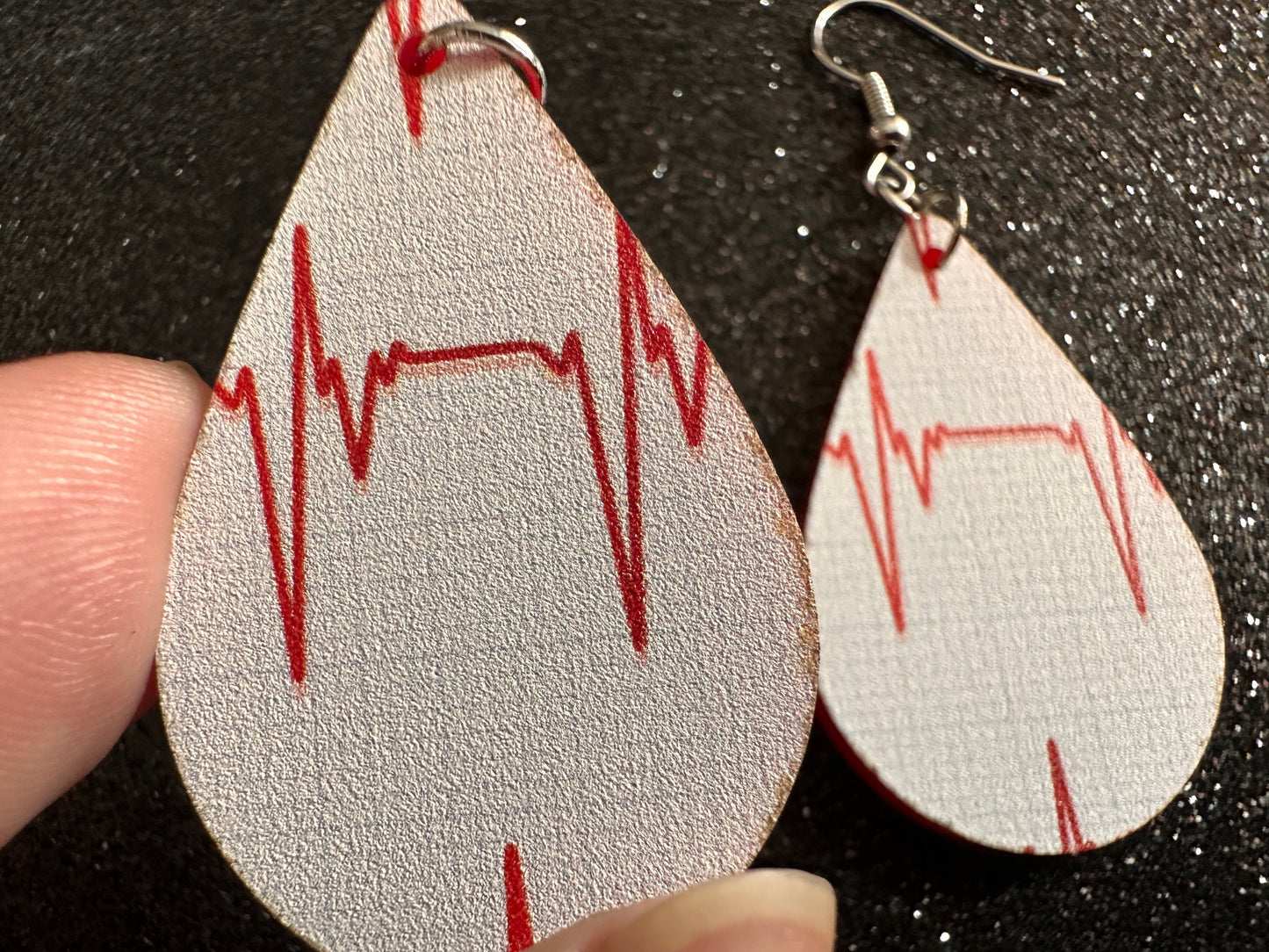 Heart Rate Chart Earrings: Laser Cut Acrylic Earrings, Medical Heart Health, Heart Zone, Nurse, Doctor, Syringe, Best Gifts for Her/Him/Them
