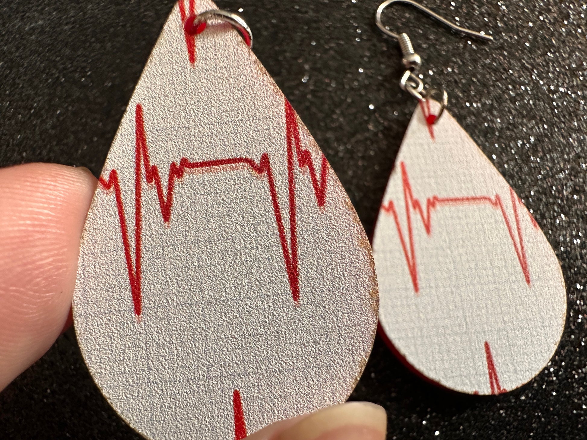 Heart Rate Chart Earrings: Laser Cut Acrylic Earrings, Medical Heart Health, Heart Zone, Nurse, Doctor, Syringe, Best Gifts for Her/Him/Them