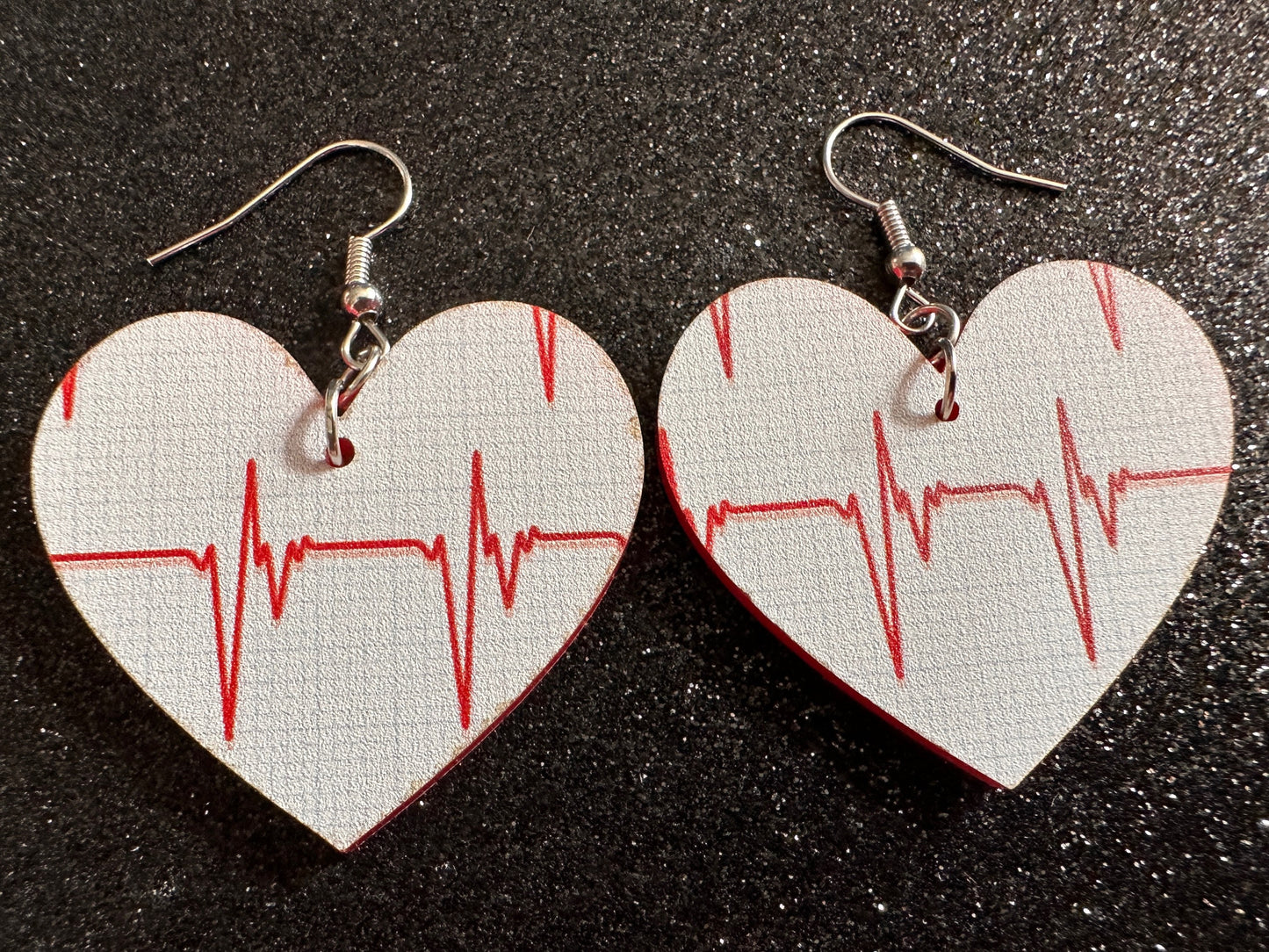 Heart Rate Chart Earrings: Laser Cut Acrylic Earrings, Medical Heart Health, Heart Zone, Nurse, Doctor, Syringe, Best Gifts for Her/Him/Them