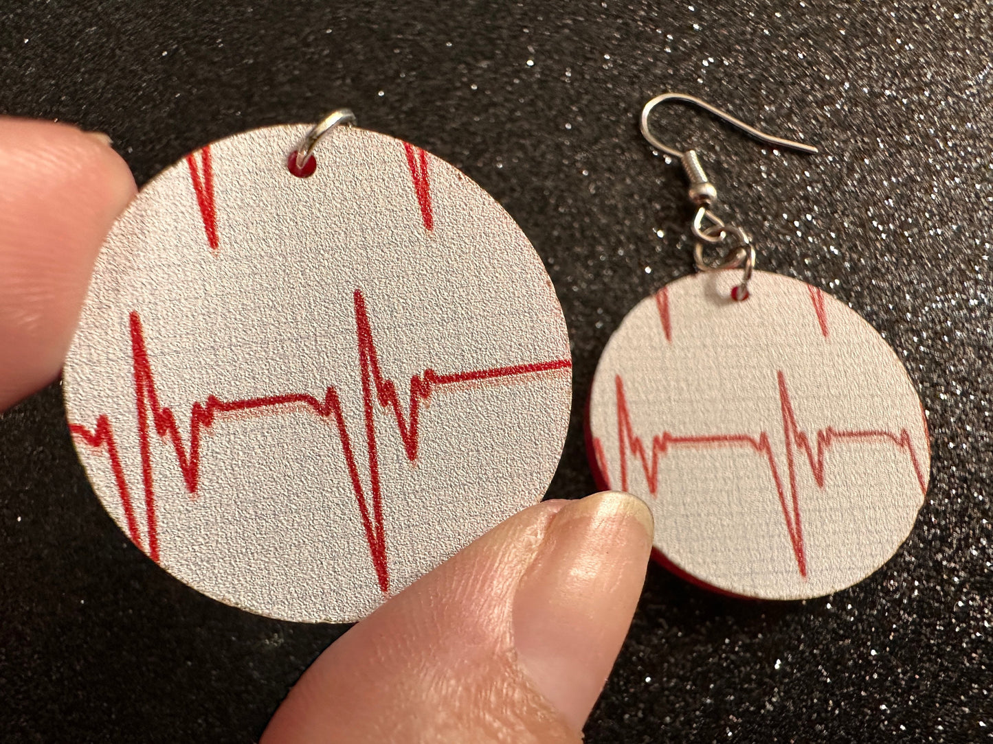 Heart Rate Chart Earrings: Laser Cut Acrylic Earrings, Medical Heart Health, Heart Zone, Nurse, Doctor, Syringe, Best Gifts for Her/Him/Them