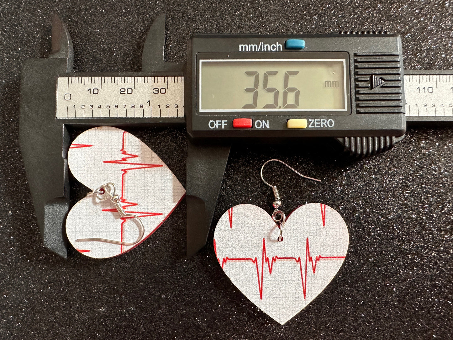 Heart Rate Chart Earrings: Laser Cut Acrylic Earrings, Medical Heart Health, Heart Zone, Nurse, Doctor, Syringe, Best Gifts for Her/Him/Them